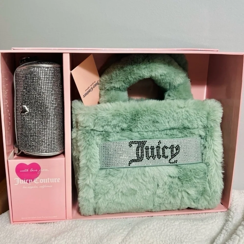 💚🔹️JUICY COUTURE 🔹️cool Blue mini tote and barrel coin purse Set